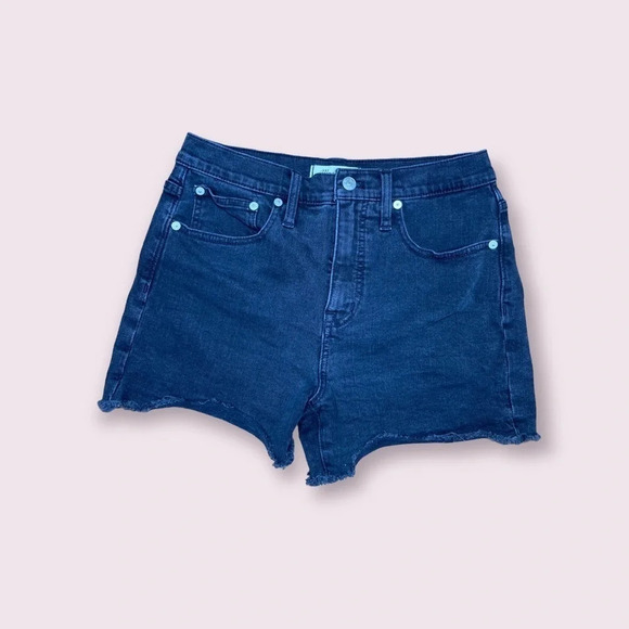 Madewell Women's High Rise Black Washed Denim Short   Sz: 26 - Picture 2 of 6